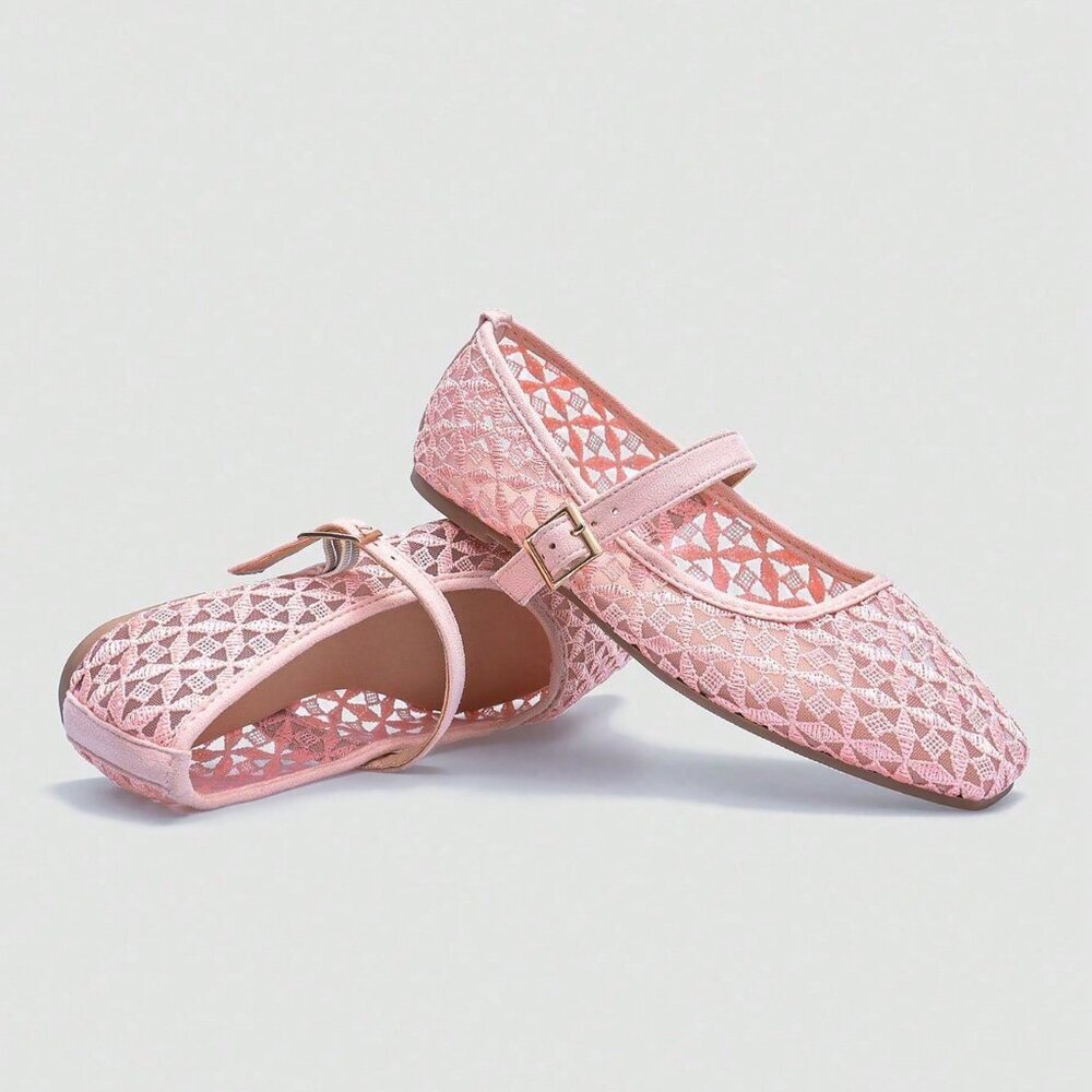 Pink Party Women's Square Toe Slip-On Flat - Picture 4 of 8